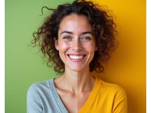 Before and after composite image of a person showing a positive health transformation, radiating confidence.